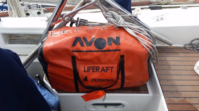 Instead of using this old liferaft that we have which came with our boat, we're renting an offshore liferaft for our ocean passage this May