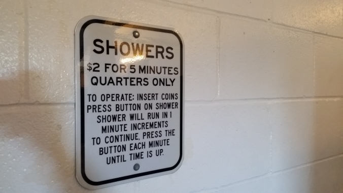 Coin-operated showers at the St. Helens Public Dock