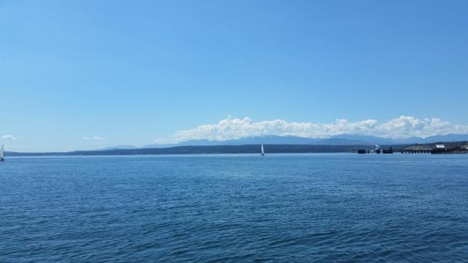 Olympic Mountains in the Puget Sound as seen from Port Townsend