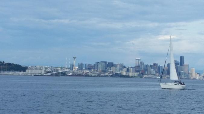 Seattle from the water in Elliot Bay