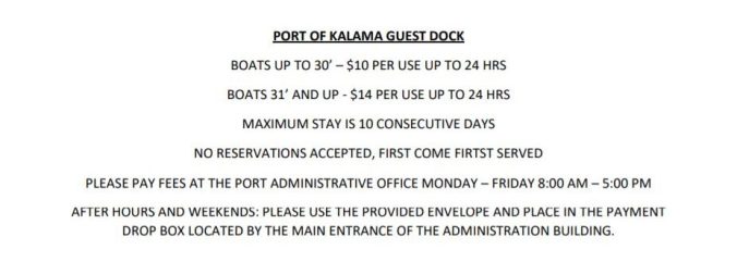 Port of Kalama Guest Dock Information