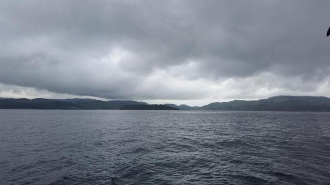Neah Bay from our sailboat entering the strait of juan de fuca