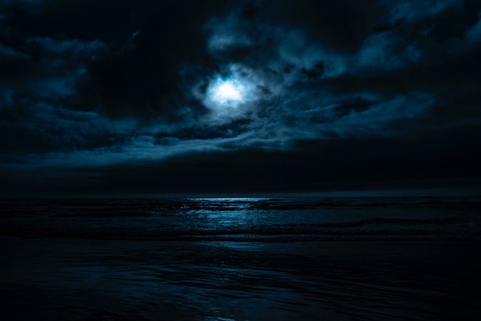 Full moon lighting the ocean